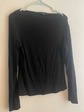 Banana Republic Black Ribbed Crewneck Top